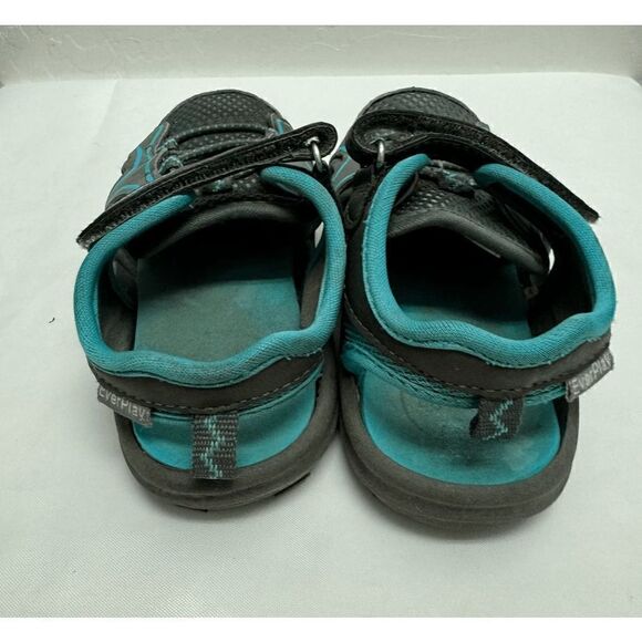 OshKosh B'Gosh Toddler Boy Sport Sandals Black‎ Blue Hook Loop Outdoor - Picture 3 of 5